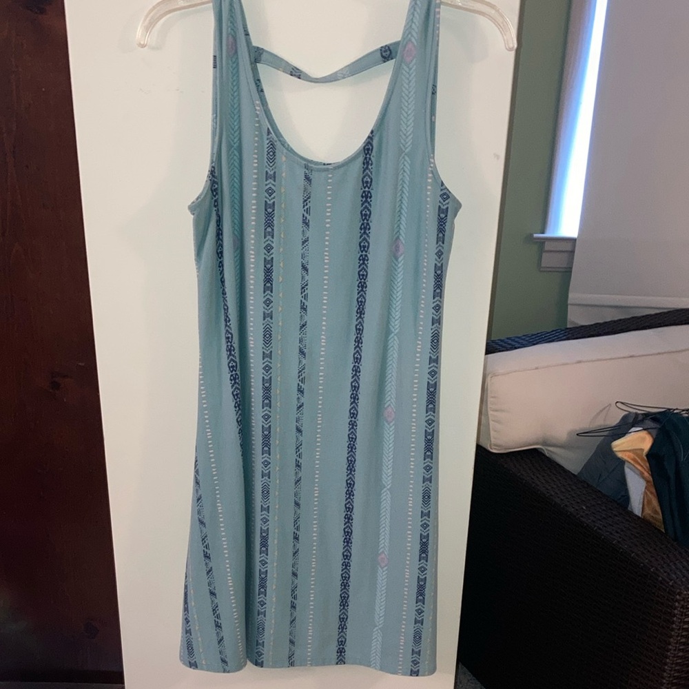 NWOT….Mudd Teal and Dark Blue Aztec Striped Summer Dress